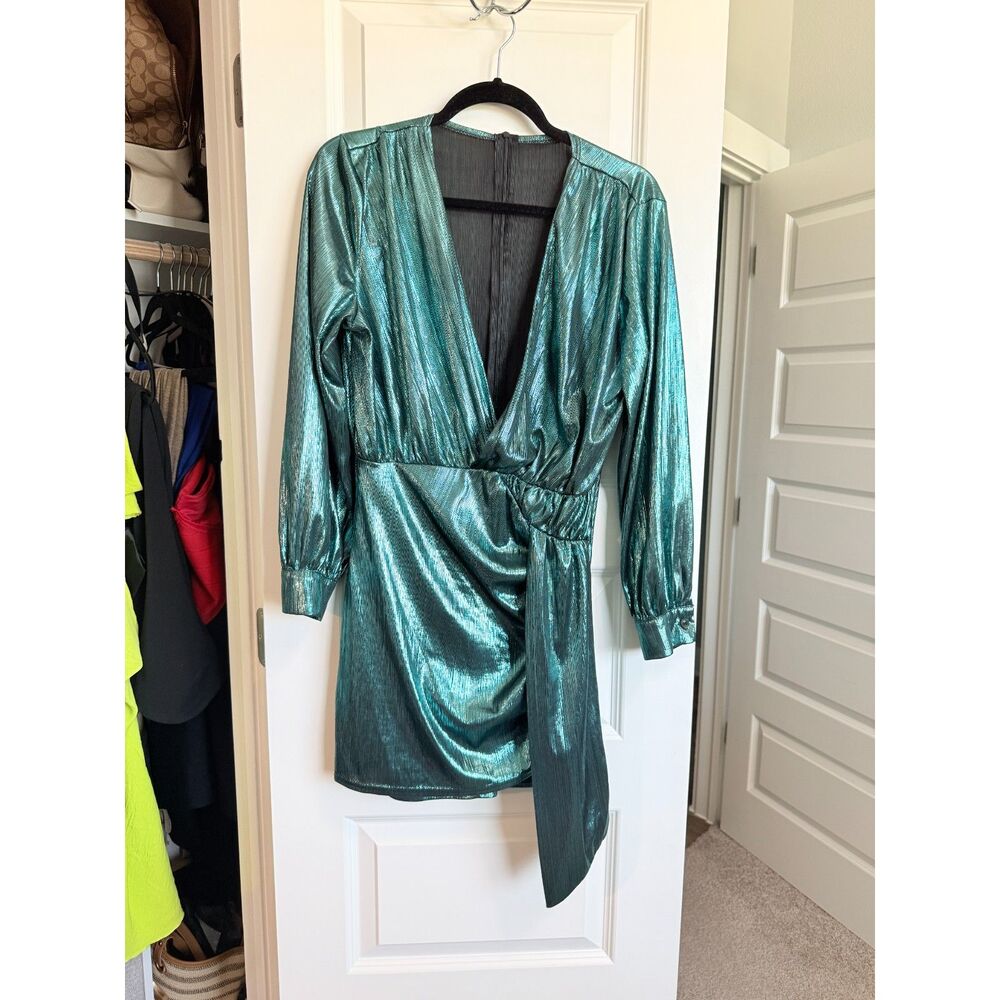Green Metallic Party Dress